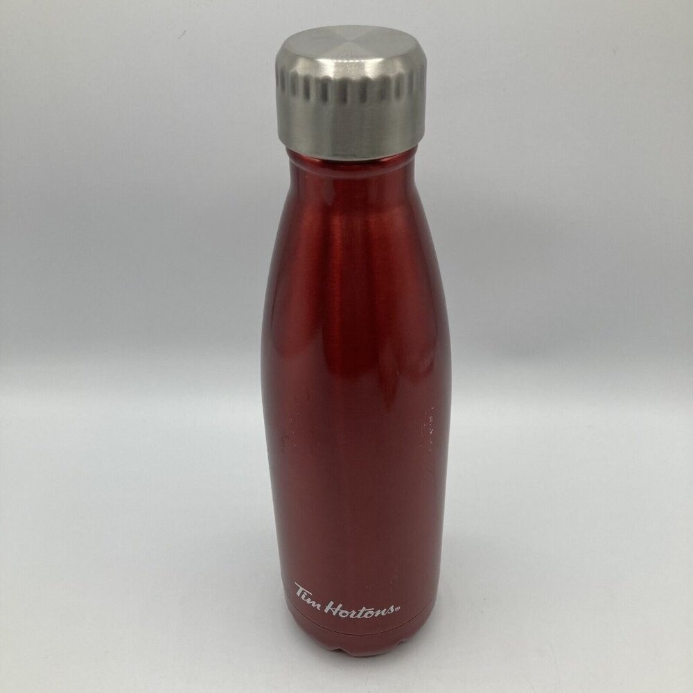 Tim Hortons Aluminum Water Bottle Red 16 Oz